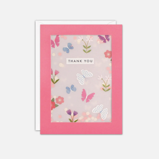 Butterflies Thank You Card With Paper Confetti - Shakies By James Ellis