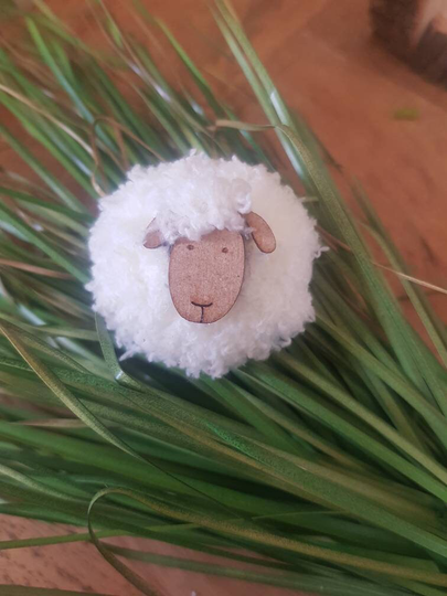 Sheep Brooch Jewellery Friendship Woolly Gift Idea For Animal Lovers Hand Crafted in Scotland Can Be Personalised Unusual Birthday