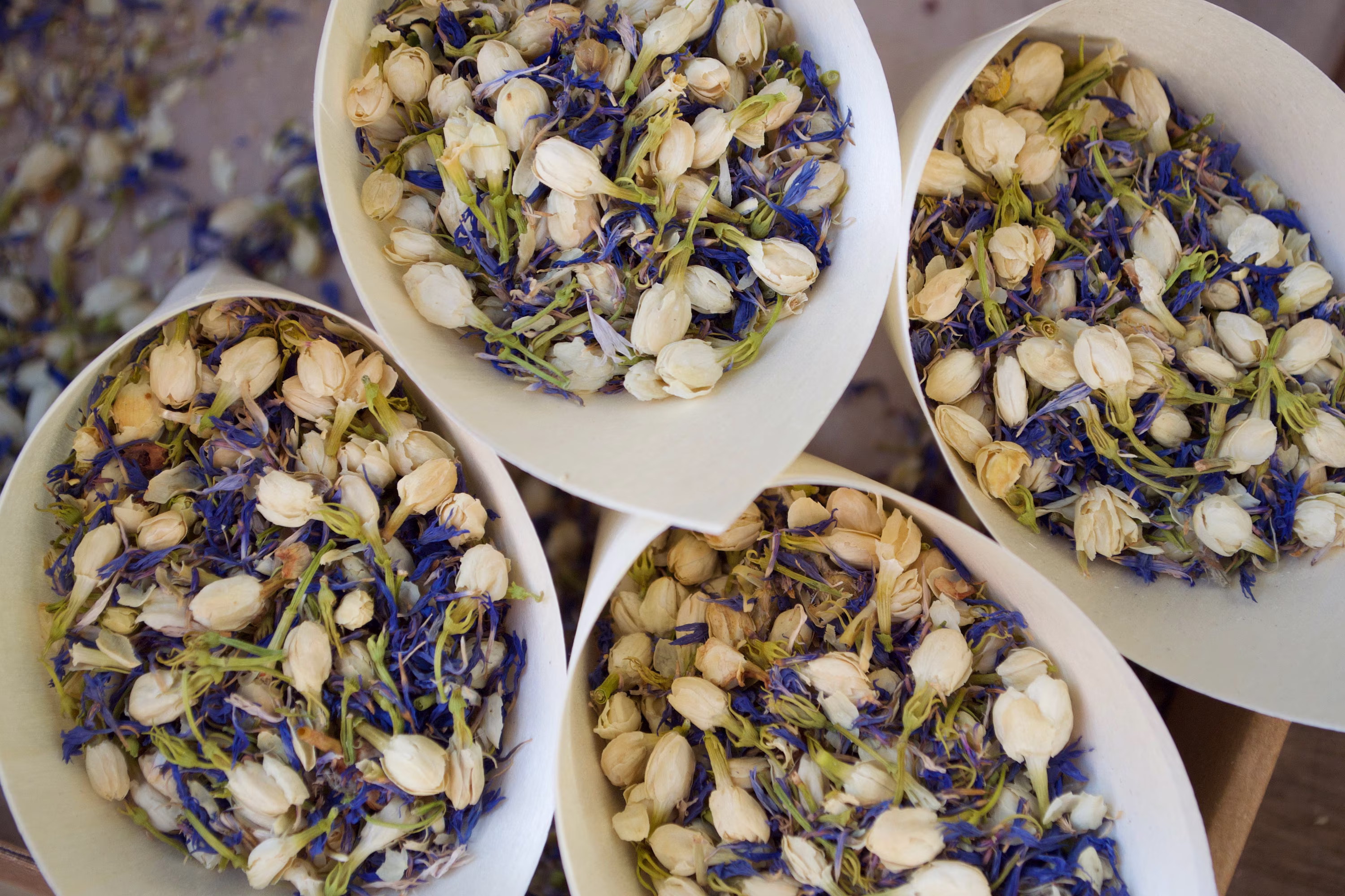 Organic Jasmine & Blue Cornflower Confetti, Biodegradable Wedding Confetti, Confetti Cones, Real Flowers