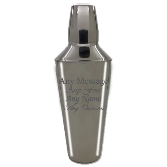 Personalised Engraved Cocktail Shaker With Strainer, Perfect For Any Lover, Great Occasion