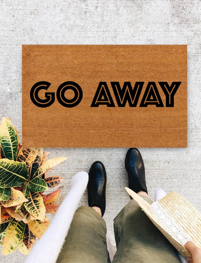 Go Away, Not Welcomed Personalized Housewarming Gift | Closing Welcome Doormat Front Monogram Rug - 315