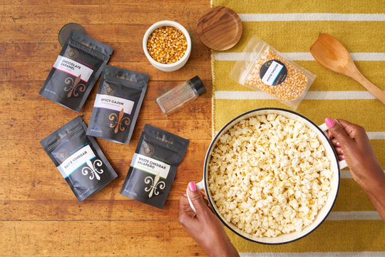 Gourmet Popcorn Seasonings - 10 Gluten-Free Popcorn Flavoring With Kernels in A Gift Box, Anniversary For Boyfriend
