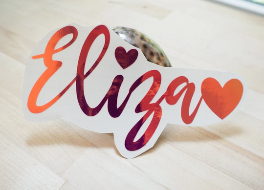 Custom Holographic Vinyl Decal // Name Sticker Personalized Laptop Diy Christmas Gift