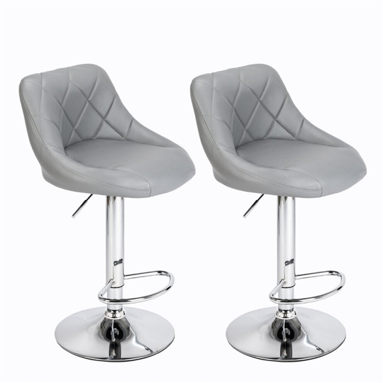 2pcs Adjustable High Type Disk Rhombus Backrest Design Bar Stools