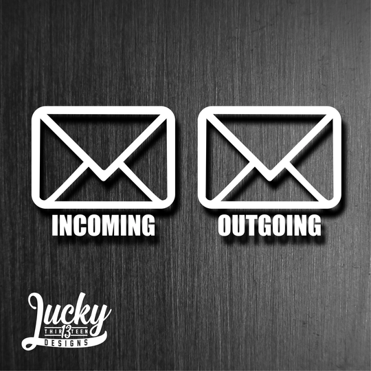 Mail Incoming & Outgoing Vinyl Decal Set