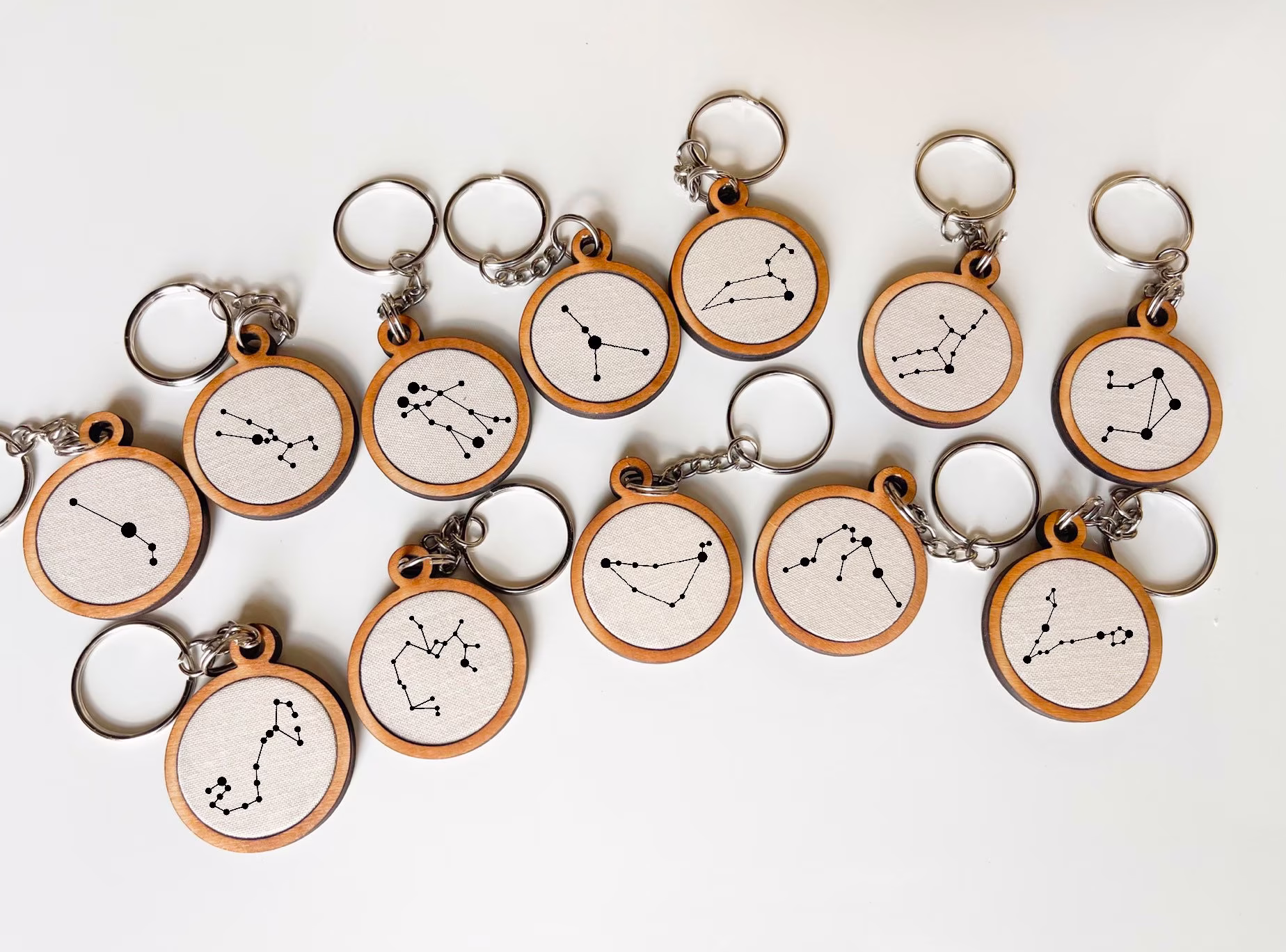 Zodiac - Astrology Constellation Signs Horoscope Keychain Magnet Wood