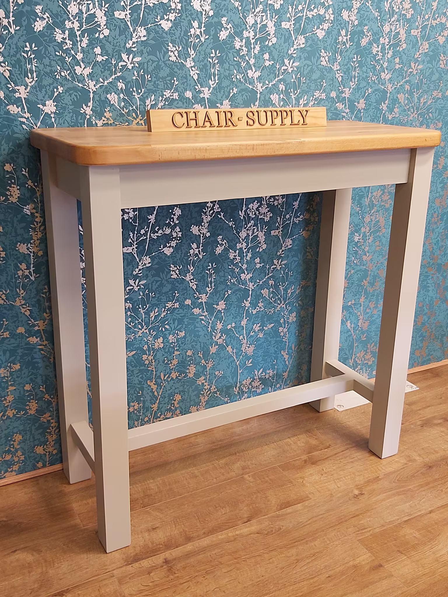 Made To Order Solid Pine High Kitchen Breakfast Bar Table Unit