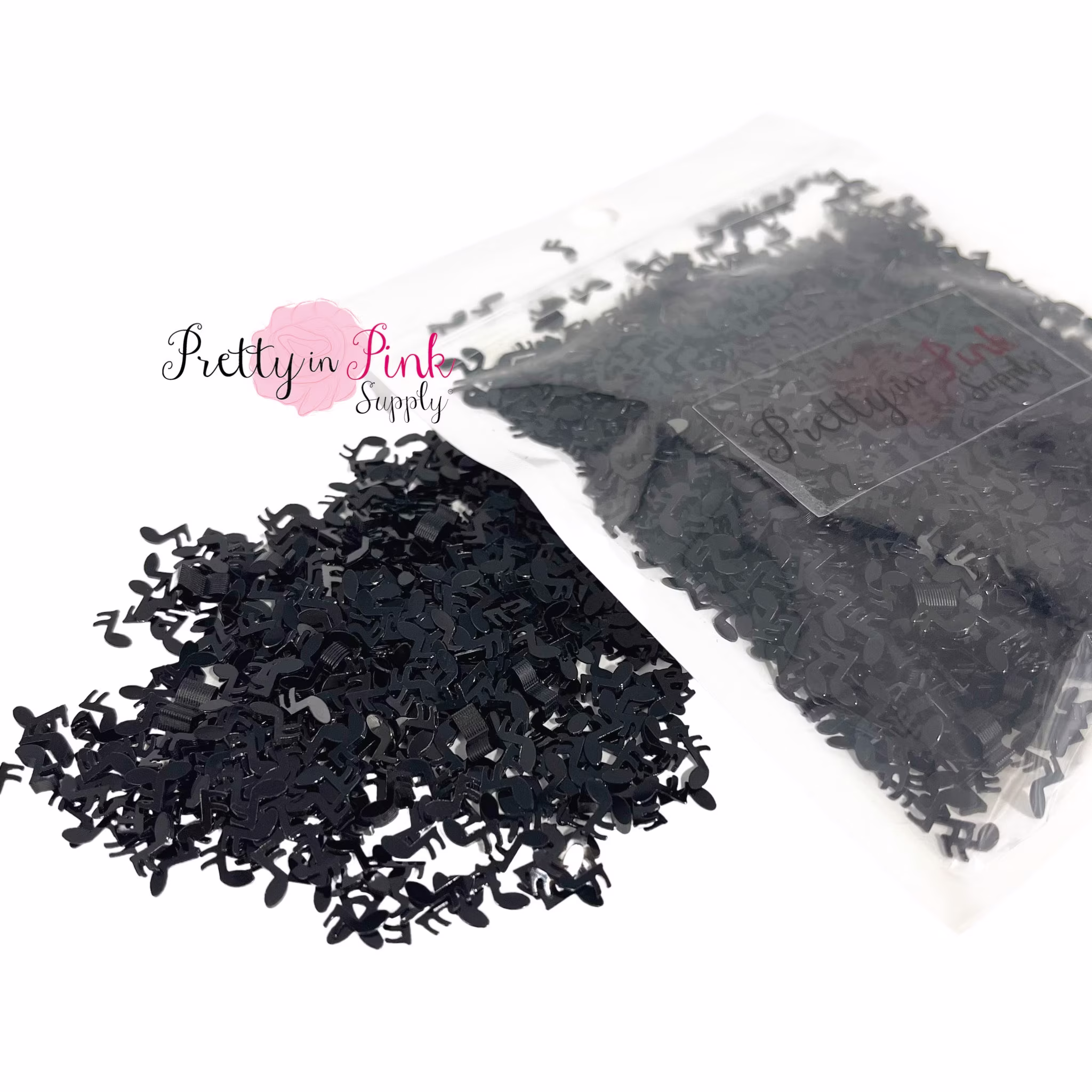 Resin Supply | 1 Oz Party Confetti Black Music Note Sequins For Crafts Shaker Bow Supplies Music Notes Loose Sequin Glitter