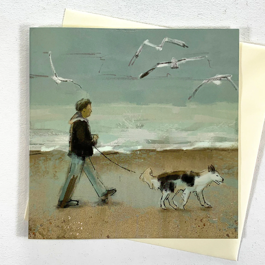 Whimsical Dog Card Beach Lover Gifts Birthday Thank You