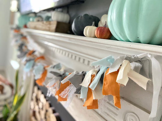 6 Foot Fall Rag Garland | Neutral Decor Boho Mantel Shabby Chic