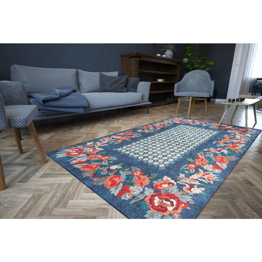 Berube Blue/Red/Orange Rug