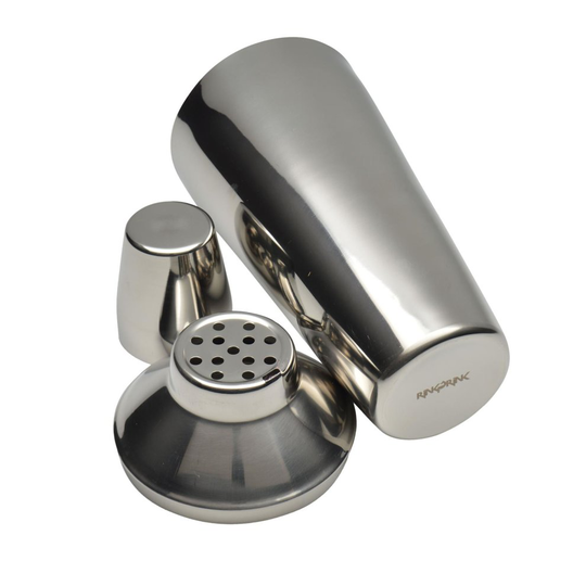 Cocktail Shaker Mixer With Strainer Steel Bar Tool Drink Set - 3 Pieces - 800ml
