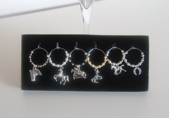 Horse Lovers Gift - Wine Glass Charms Christmas