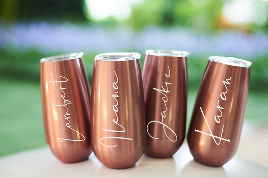 Wedding Tumbler丨6Oz Champagne Tumblers丨Personalized Champagne丨Bridemaid Flutes Tumblers丨Bridesmaid Gift丨Insulated Tumbler
