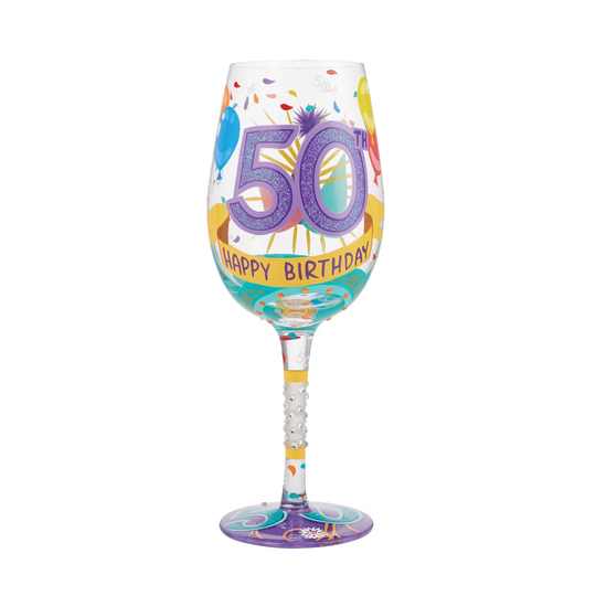 Happy 50Th Birthday Red Wine Glass