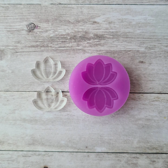 Resin Silicone Mold, 20mm Lotus Stud Earrings Mould, Flower Flexible Polymer Clay Resin Supplies Tools