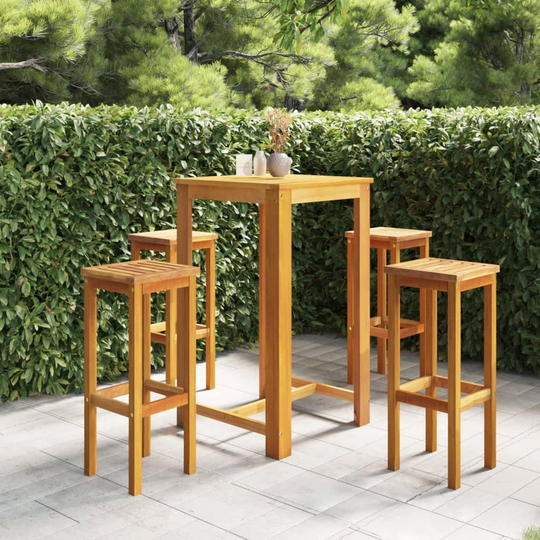 Natur Pur 5 Piece Garden Bar Set Solid Acacia Wood