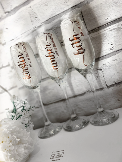 Personalised Champagne Glass - Wedding