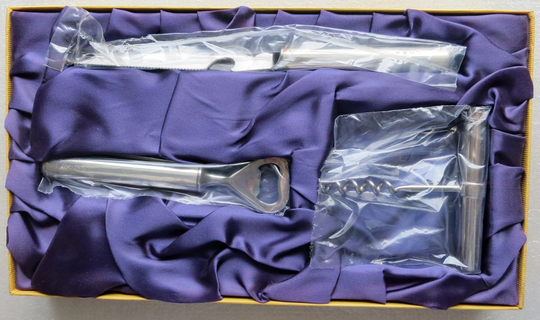 sterling Silver Handled Bar Set By Carrs - Corkscrew, Bottle Capper, Combi Tool