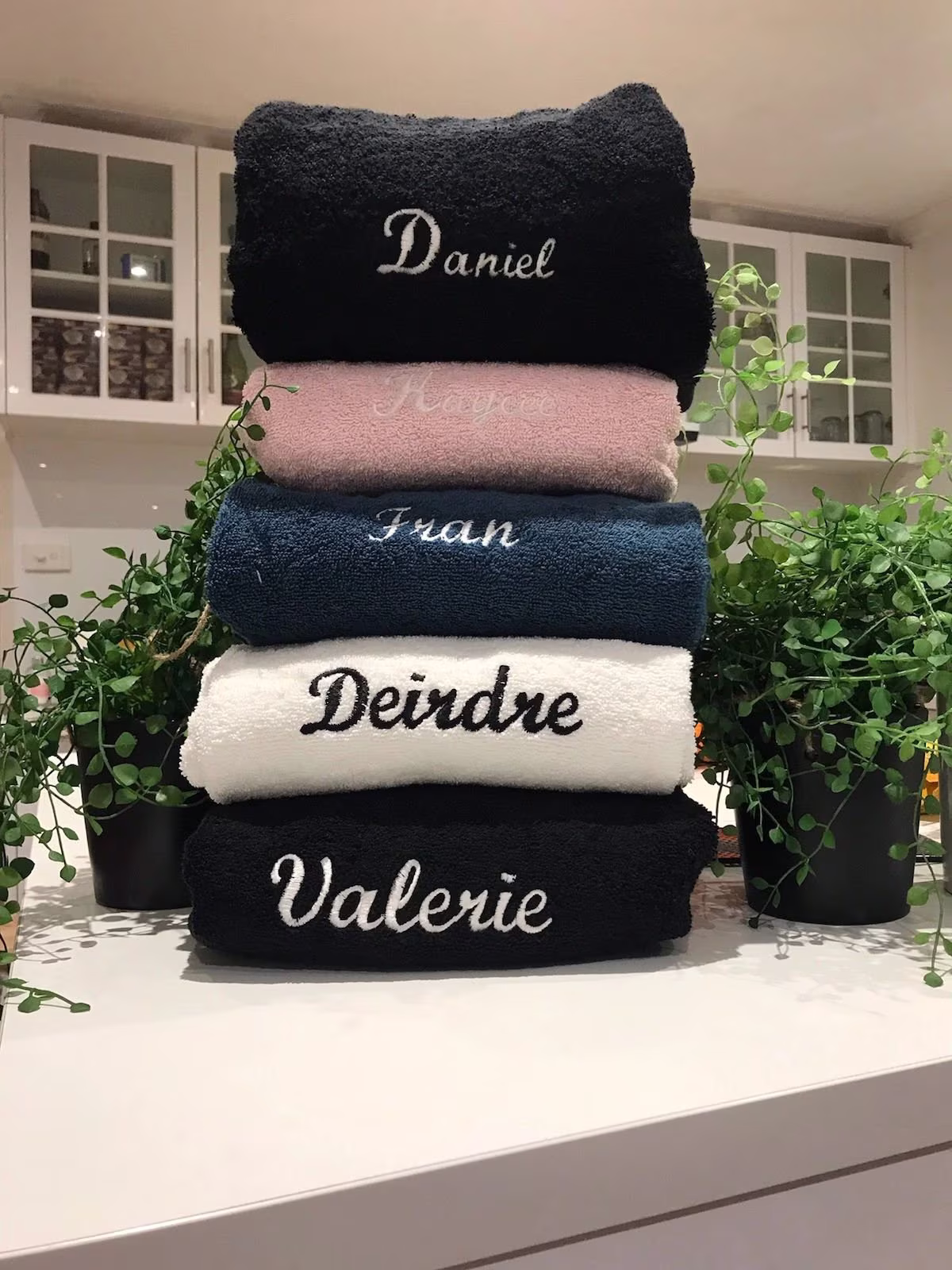 Custom Gift Embraided Towels Personalised Bath Towels , . Bath, Packs, Gift, Birthday, Christmas, Gift Set