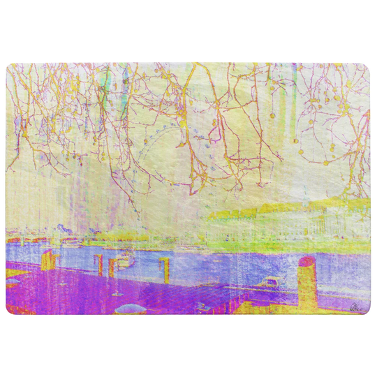 Gilroy London Eye Tree Drops Designer Shaggy Gold/Pink Rug