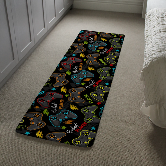 Maclean Joystick Game Designer Shaggy Black/Green/Yellow Rug