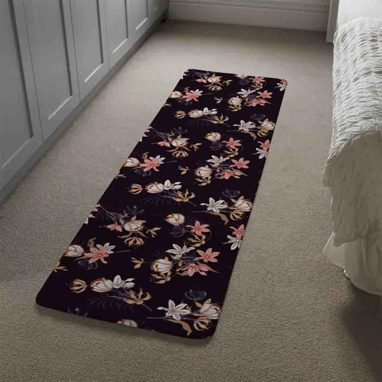 Lantz Blossoming Flowers Designer Shaggy Charcoal/Pink/Cream Rug