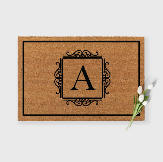 Estate Monogrammed Door Mat, Monogram Doormat, Elegant Doormat, Personalized Doormat, Ornate Doormat, Double Door Doormat, Extra Large Doormat