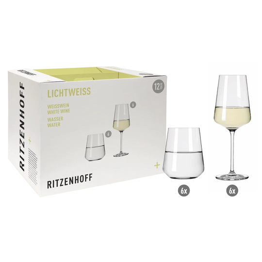 12 Piece Crystal Assorted Glassware Set