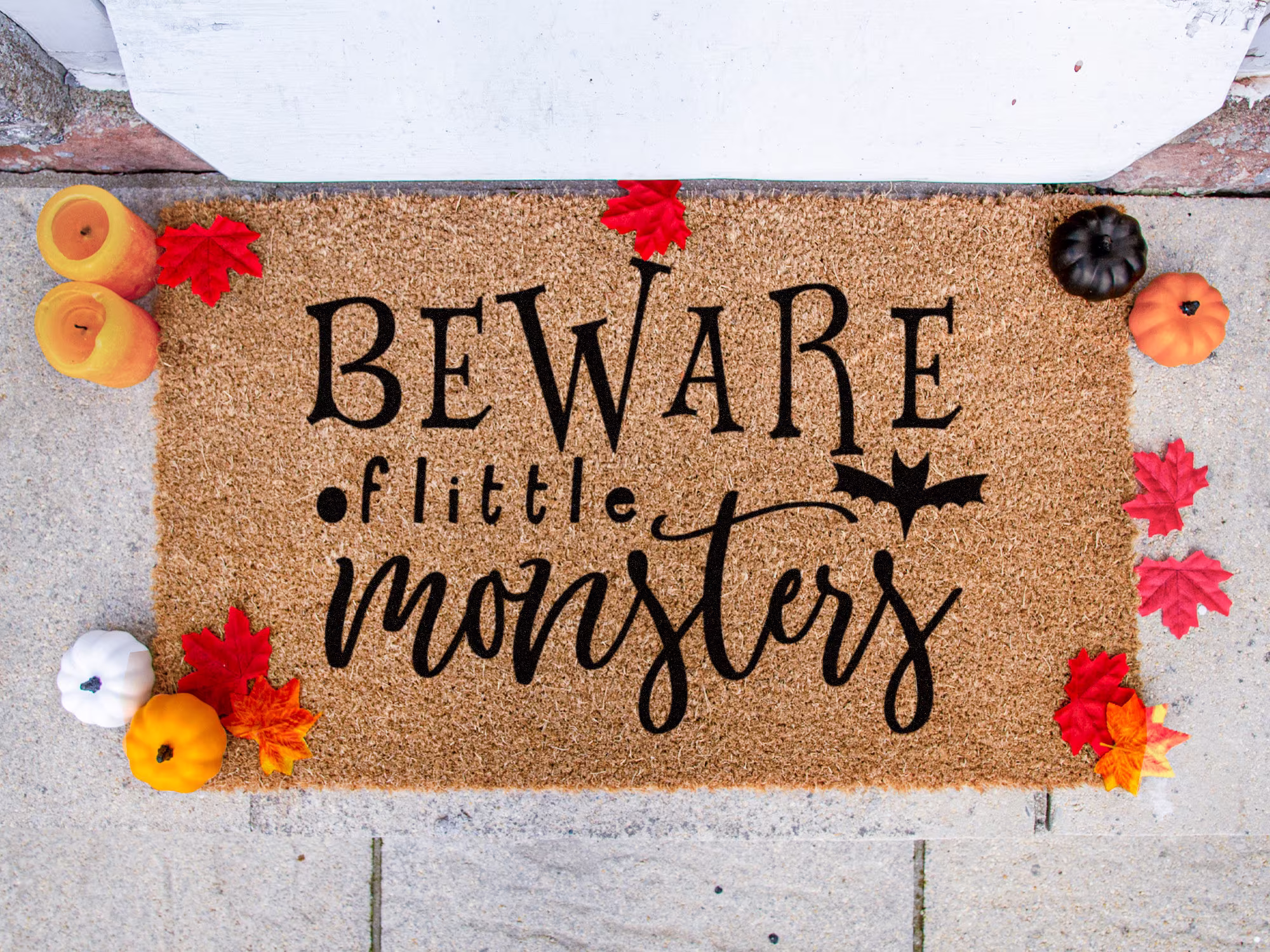Little Monsters Doormat - Funny Welcome Halloween Decor Porch Fall Decorations