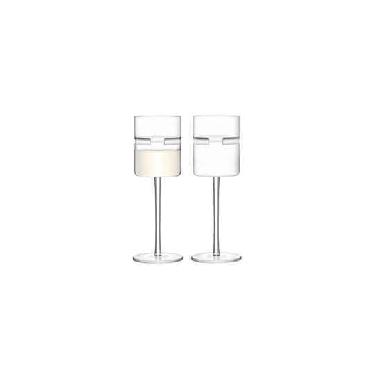 LSA Horizon White Wine Glass 260ml Clear & Cut Set Of Two