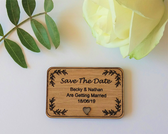 Save The Date Wooden Magnet - Wedding Rustic Wedding- Personalised Stationary- Invite- Cutomised Invite