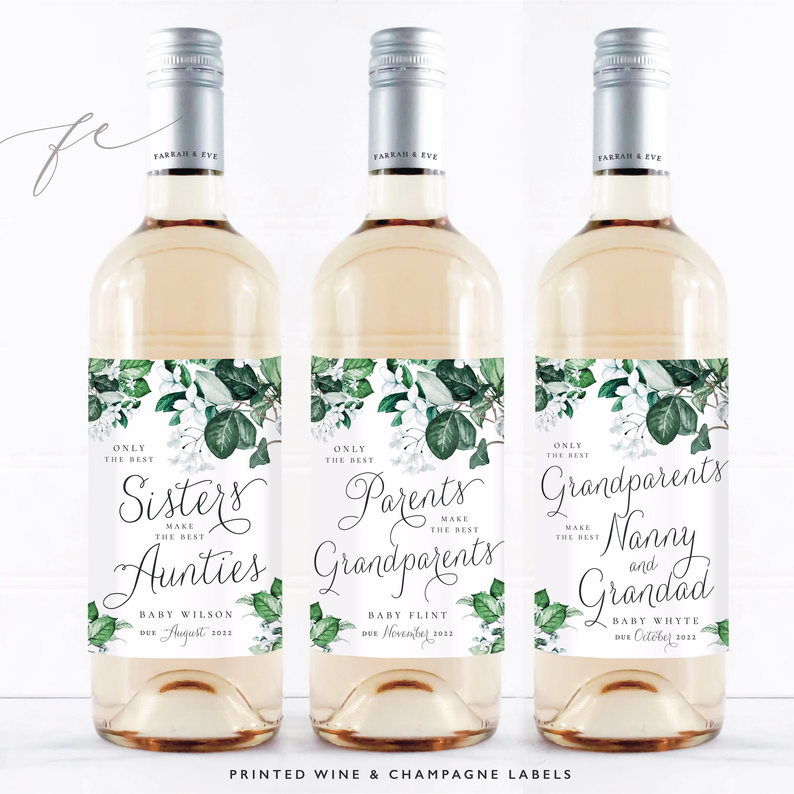 Announcement Pregancy Wine Labels, Expecting A Baby Bottle Label, Best Parents Make Grandparents Label | |Fewl27