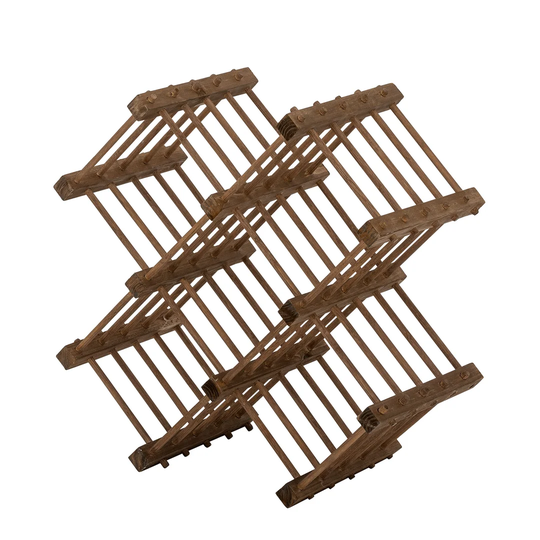 Lucas 15 Bottle Solid Wood Floor Wine Bottle Rack in Brown