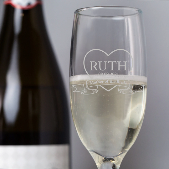 Personalised Mother Of The Bride Glass Flute Wedding Favours Champagne Gift Idea