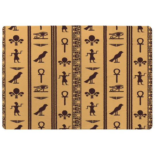 Kearney Eye of Horus, Pharaoh, Flowers, Pyramid, Bird, Ankh Shaggy Brown Rug