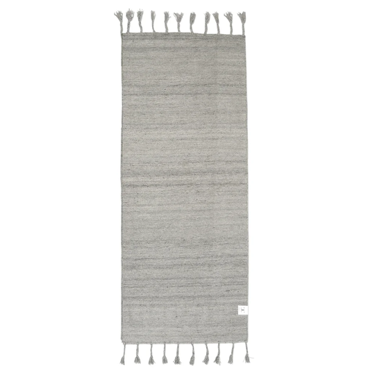 Handwoven Wool Silver Rug