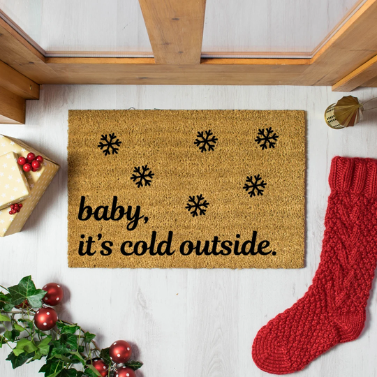 Savilla Baby It's Cold Outside Snowflakes Doormat