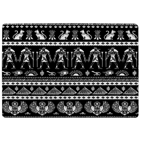 Phelps Heiroglyphs Shaggy Black/White Rug