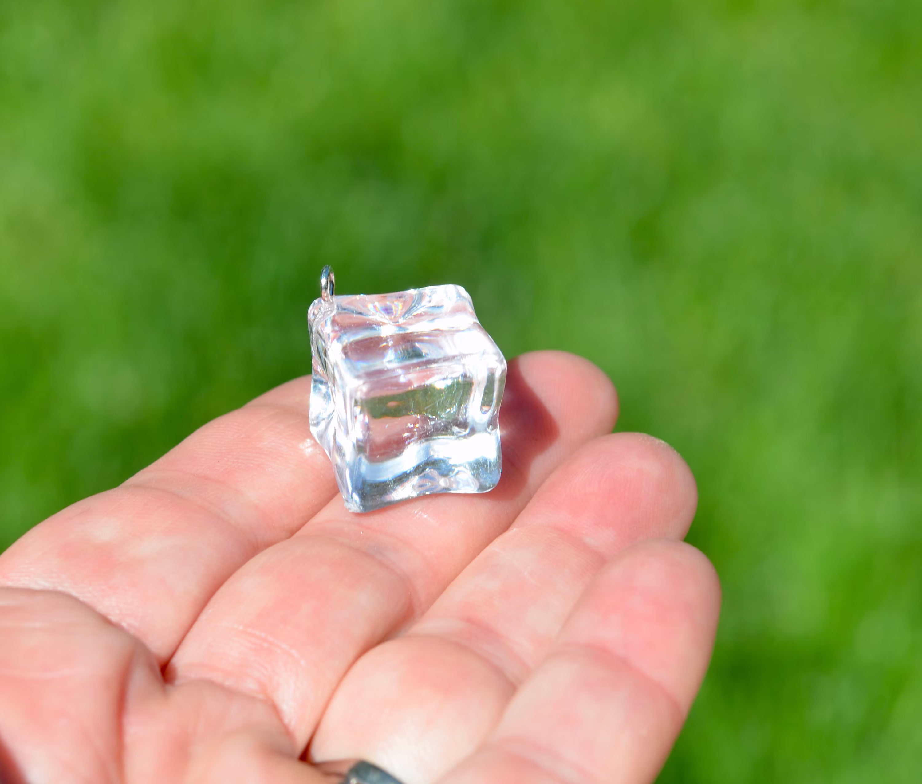 Bulk 10 Ice Cube Clear 3D Charms Sc4136