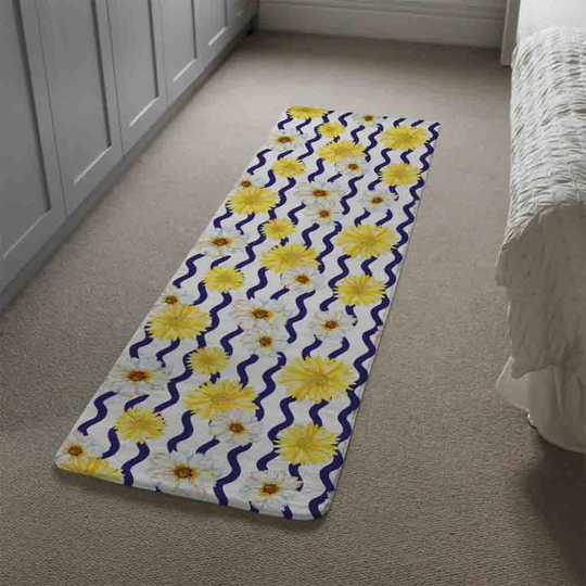 Lundgren Bright and Zig Zags Designer Shaggy Yellow/Blue/Cream Rug