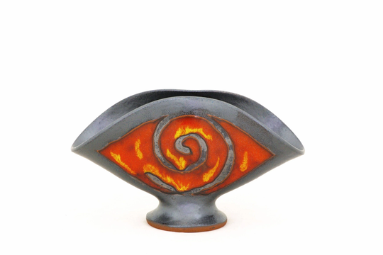 Red & Black Napkin Holder, Unique Stoneware Letter Holder, Pottery Handmade Table Décor, Hostess Gift