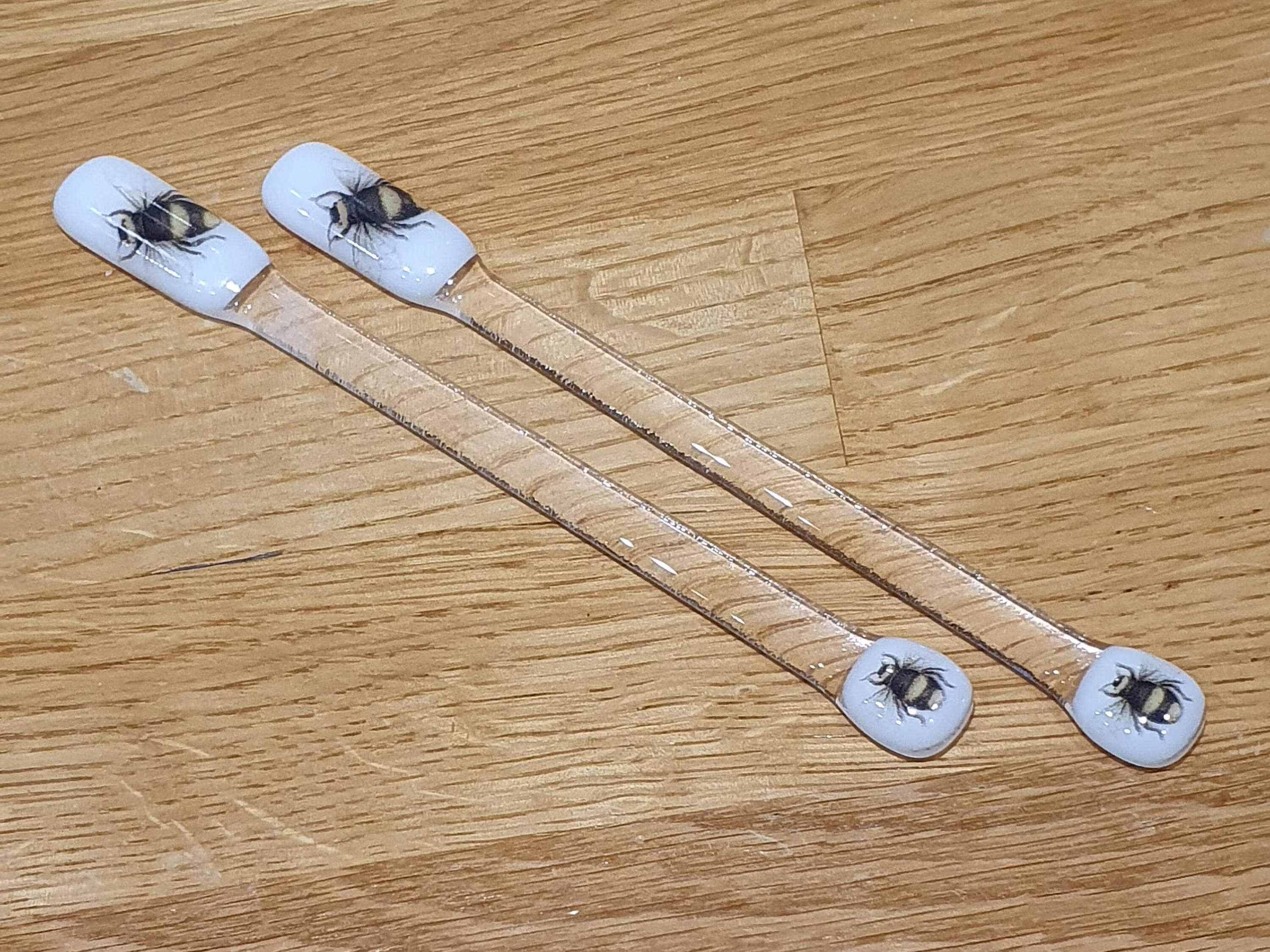 Bee Design Swizzle Sticks, Not Just For Gin Stirrers, Cocktails, Handmade Set Of 2, Save The Bees, Drink Stir Stick