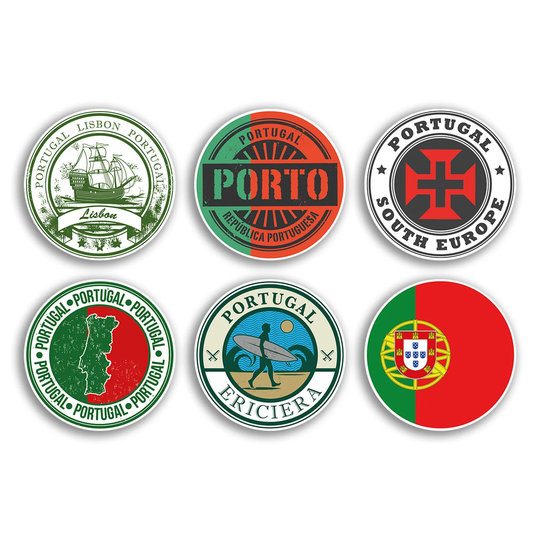 6 X 10cm Portugal Vinyl Stickers - Portuguese Porto Country City Travel Map Flag Holiday Luggage Men Women Boys Girls Design Gift #78853