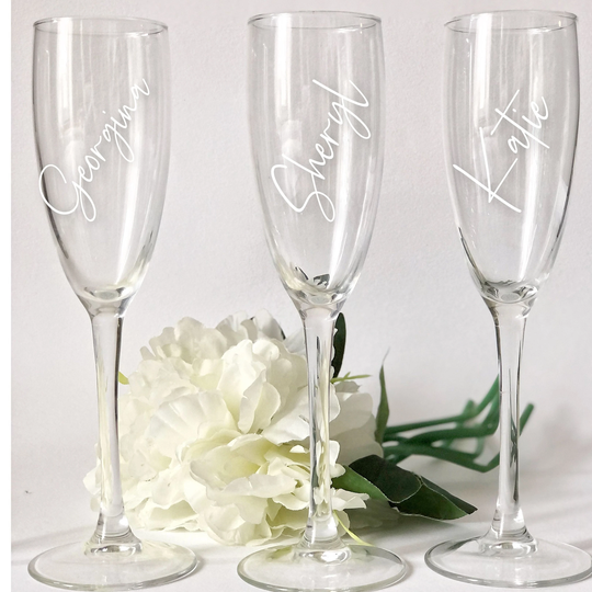 Champagne Flute Decal Personalised Labels Bridesmaids Gift, Gift Decal, Gin Glass Sticker, Sticker Gift Sticker