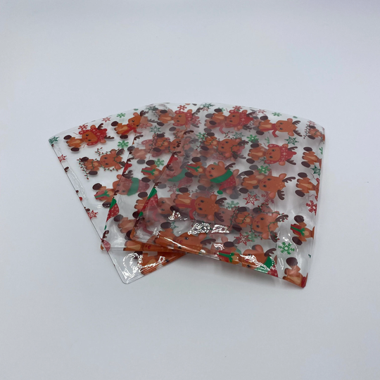 Reindeer, Christmas, Snowflakes, Holiday Hair Bow, PVC Shaker Bow Sleeve, 10cm X 15cm | 4In 6In, Supplies, Diy Bows