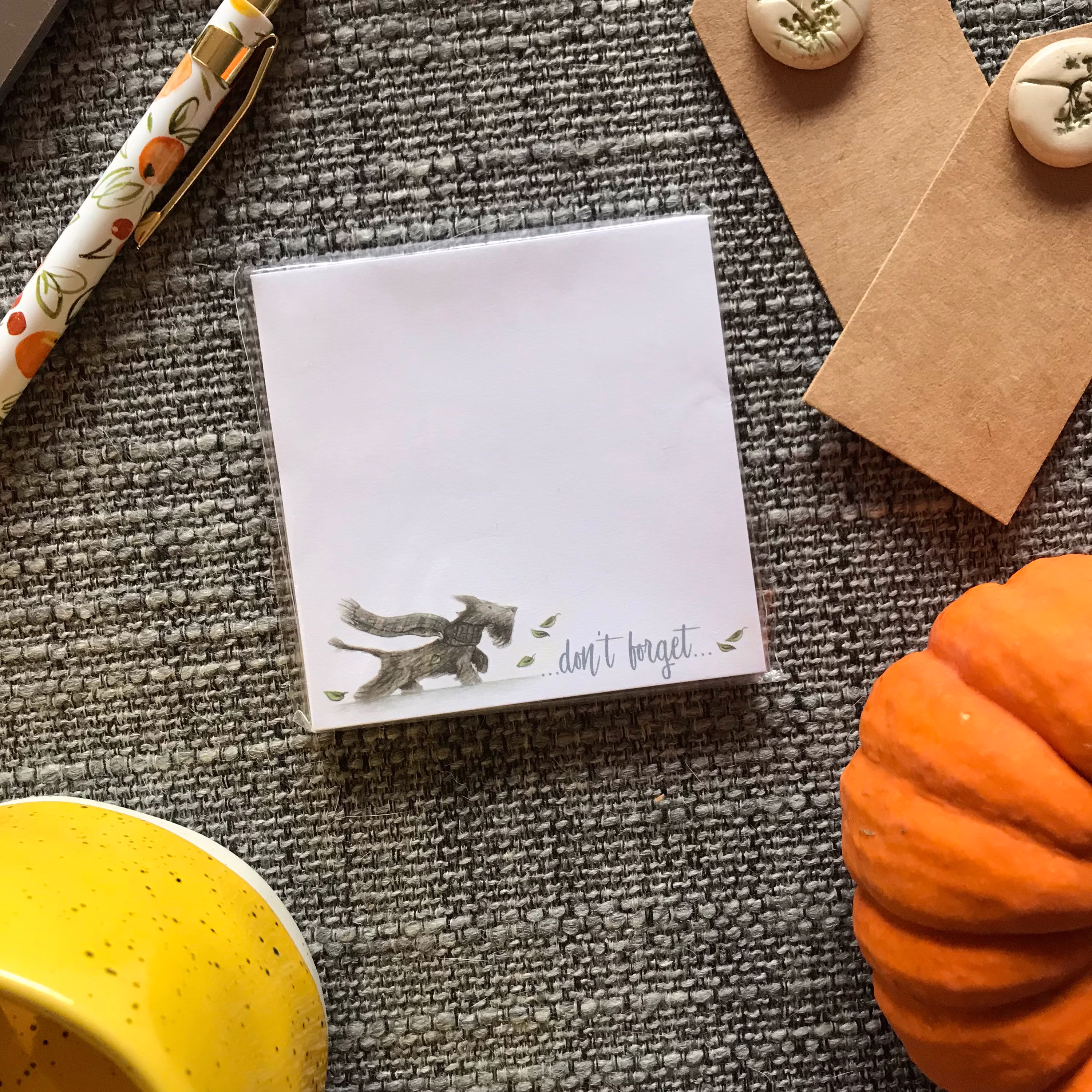 Scottie Dog Don't Forget Memo Pad Notepad Notes Catherine Redgate Stationery Organise Block Bujo Organiser Diary Home Office List Puppy Pup