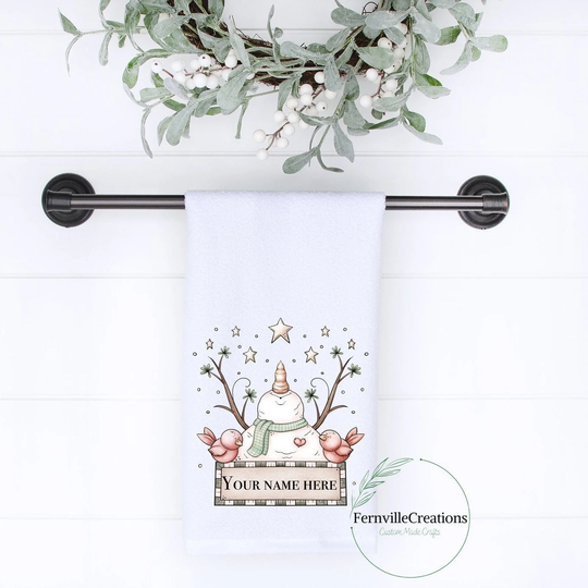 Holiday Hand Towel, Christmas Bathroom Home Decor, Kitchen Gift, Bath Towel