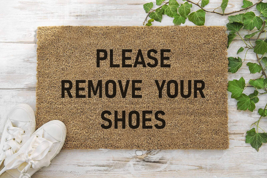 Please Remove Your Shoes 70 X 40cm Internal Coir Door Mat, Hand Made in The UK