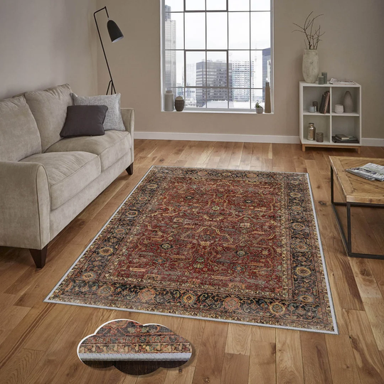 Nautique Flatweave Red/Brown/Blue Rug